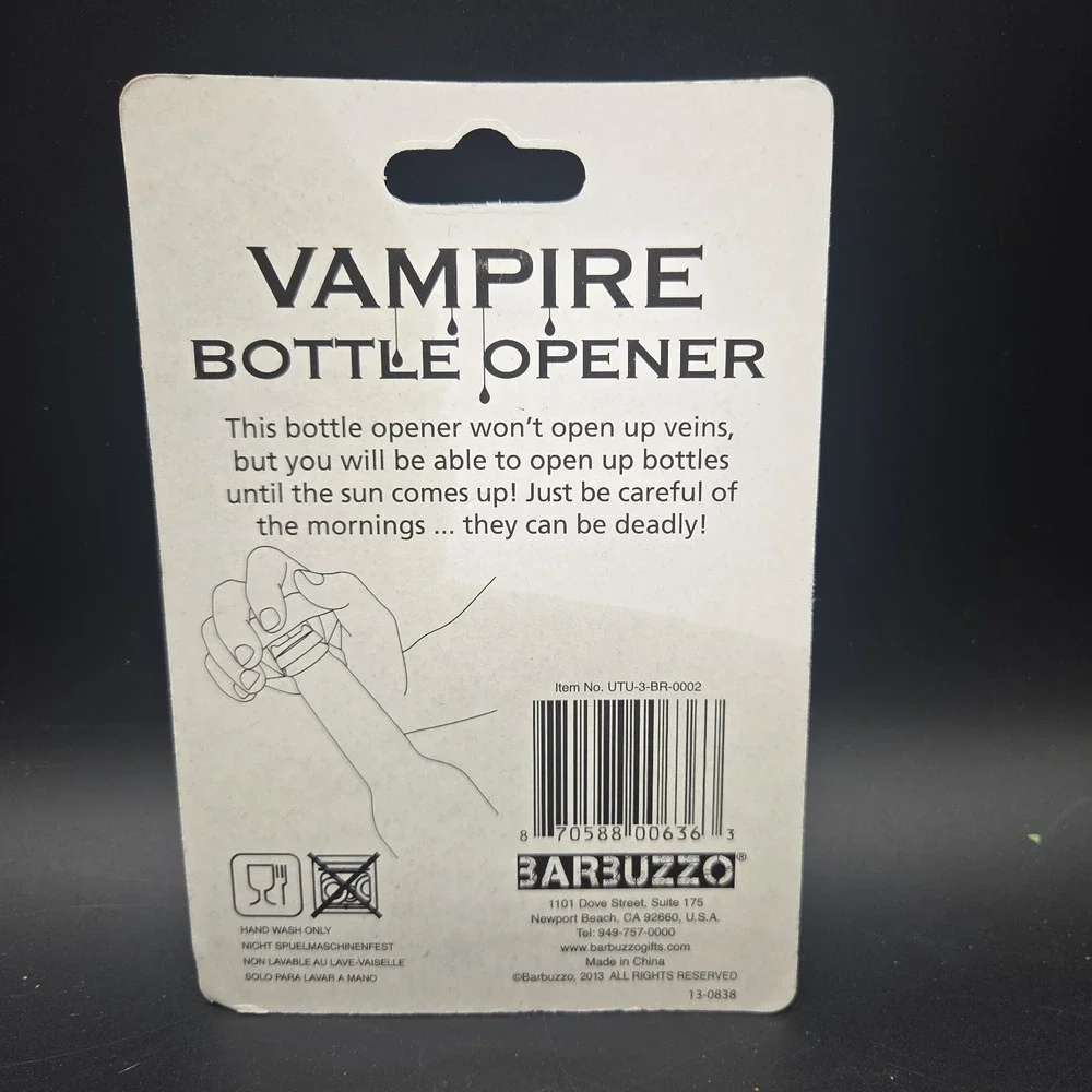 BARBUZZO Vampire Bottle Opener UTU-3-BR-0002  VAMPIRE Mouth Bottle Opener